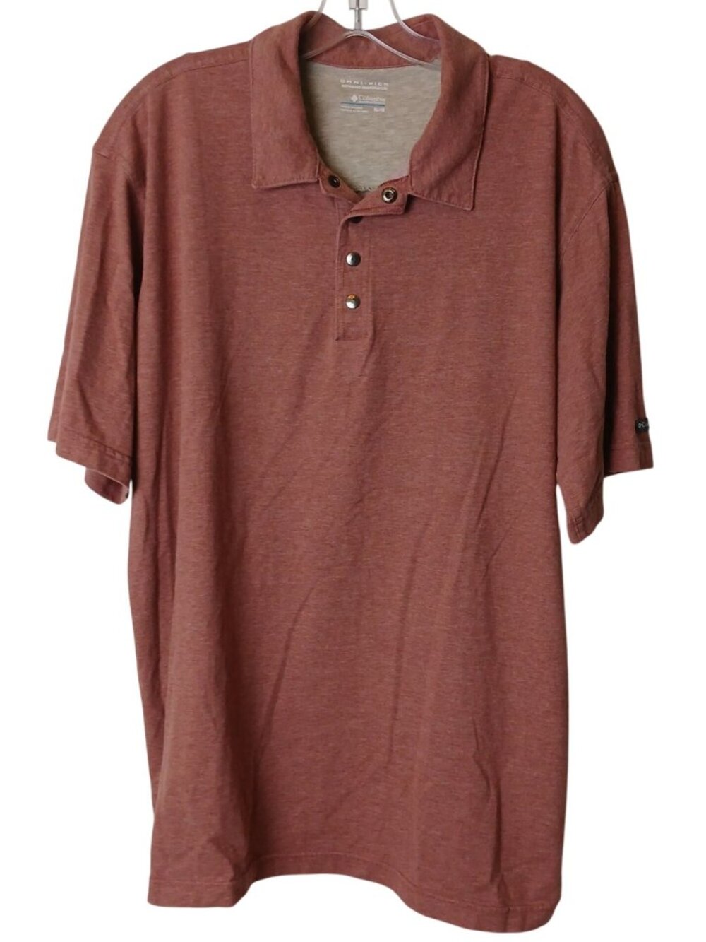Columbia Mens XL Omni-Wick Advanced Evaporation Polo Shirt Rust #D50